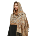 Pashmina-Hidschab-Schal mit orientalischem Muster und Fransen 70x180 cm aus Polyester für den täglichen Gebrauch 3