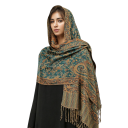 Pashmina-Hidschab-Schal mit orientalischem Muster und Fransen 70x180 cm aus Polyester für den täglichen Gebrauch 9