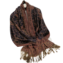 Pashmina Hijab Scarf with Fringes and Oriental Pattern 70x180 cm Made of Polyester for Everyday Wear 11