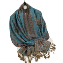 Pashmina Hijab Scarf with Fringes and Oriental Pattern 70x180 cm Made of Polyester for Everyday Wear 13