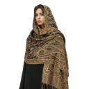 Pashminahijab med orientaliskt mönster och fransar 70x180 cm polyester för vardagsbruk 12