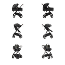 Passeggino 3 in 1 con navetta removibile e seggiolino sportivo, telaio robusto pieghevole per neonati e bambini piccoli 6