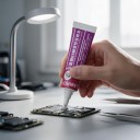 Pasta de desoldagem Lanrui K9 15 ml Tixotrópica Ponto de fusão 161 °C Ponta de agulha Tubo roxo Para desmontagem de componentes e reparação de placas 2