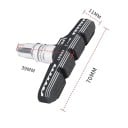 Pastilhas de travão V-brake 70 mm com superfície de borracha 11 mm de largura 39 mm de altura LEBYCLE para bicicletas de estrada e MTB 3