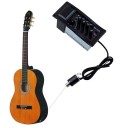 Pastilla con preamplificador para guitarra acústica clásica Ecualizador con control de volumen de graves, medios y agudos Incorporado Color negro 7