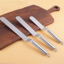 Pastry Bent Spatula Made of Stainless Steel for Cakes and Desserts Rounded Blade Width 3 cm Metal Handle with Hanging Loop 4