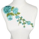 Patch avec motif floral 30 x 16 cm Application brodée pour vêtements Patch décoratif en polyester pour robes vestes DIY décoration 11