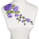 Patch avec motif floral 30 x 16 cm Application brodée pour vêtements Patch décoratif en polyester pour robes vestes DIY décoration 8