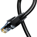 Patch kabel Cat6 RJ45 gestreept gigabit 1000 Mbps ethernet 2 m 26AWG zwart voor verbinding van router, computer en netwerkapparaten 2