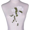 Patch met bloemenmotief 30 x 16 cm Geborduurde applicatie voor kleding Polyester decoratieve patch voor jurken jassen DIY versiering 2