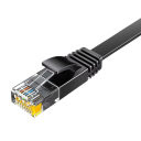Patchkabel RJ45 Cat6 platt gigabit ethernet 20 m 250 MHz skärmad svart kabel för anslutning av router, PC och spelkonsoler 2