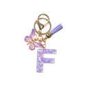 Pătrățel pentru chei 4 cm Clema din rășină Inițiale violet și fluture Ornament decorativ pentru geantă rucsac Cadou pentru femei 7