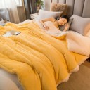 Pătură din blană de miel 120 x 200 cm Pătură de flanel cu două straturi pentru iarnă cu fermoar Pătură călduroasă pentru patul 6