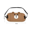 Pé de apoio suspenso para carro para crianças 46 x 24,5 cm Castanho com imagem de ursinho Altura ajustável Almofada de viagem confortável para os pés 2