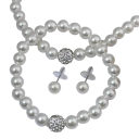 Pearl Set Necklace 45 cm Bracelet 19 cm Earrings 13 mm Elegant Wedding Jewellery for Bride Evening Accessories 2