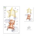 Pegatina de pared 50 x 30 cm Osito en columpio Vinilo mate translúcido Decoración adorable para la habitación infantil Adorno mural delicado 1