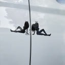 Pegatina para coche ángel y demonio de vinilo 3