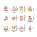 Pegatinas de diamantes DIY con temática de gatos y dulces. Bonitas pegatinas creativas para niños. Creaciones de mosaicos. Decoraciones coloridas. 2