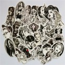 Pegatinas en blanco y negro de PVC 68 unidades Ilustraciones de mujeres con tatuajes y flores Tamaño aproximadamente 5 cm Para decorar y personalizar 5