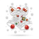 Pegatinas navideñas para ventana Reutilizables Campanas con lazo y el texto Merry Christmas 48 x 53 cm Blanca y roja Decoración para escaparate 6