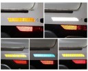 Pegatinas reflectantes para coche 2 uds para mejor visibilidad del vehículo al anochecer y por la noche Franjas estrechas para el parachoques 10