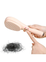 Peigne auto-nettoyant de luxe pour femmes 21 x 7 cm Brosse à cheveux en plastique Peigne démêlant tête de nettoyage multifonctionnelle Entretien facile du coiffage 3