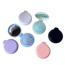 Peigne de coiffage pliable avec miroir 6,5 x 7,5 cm Peigne de massage portable pour démêler les cheveux Peigne de voyage compact 6