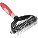Peigne de toilettage en acier inoxydable pour grands chiens Peigne démêlant double face Peigne à chiens 17,3 x 9 cm 2