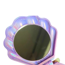 Peigne de voyage pliable avec miroir 14 x 7 cm Design coquillage nacré Peigne de massage à dents rondes Peigne compact pour femmes 2