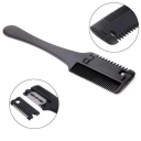Peigne professionnel pour couper les cheveux avec poignée noire 19×4,5 cm Peigne de coiffeur avec lames interchangeables pour effiler et coiffer 2