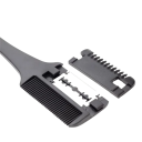 Peigne professionnel pour couper les cheveux avec poignée noire 19×4,5 cm Peigne de coiffeur avec lames interchangeables pour effiler et coiffer 4