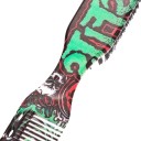 Peigne réversible pour cheveux et barbe Peigne en plastique avec brosse Outil de coiffure de barbier imprimé pour un usage domestique et professionnel 5