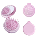 Peigne rond pliable avec miroir 14,6 x 6,5 x 2,2 cm Brosse de voyage compressible avec dents massantes Peigne compact pour sac à main 2