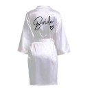 Peignoir femme bride Peignoir léger en satin polyester avec inscription pour la mariée Ceinture à nouer à la taille pour les préparatifs de mariage 1