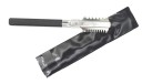 Peine de afeitar para desfilado de cabello con cuchilla intercambiable, acabado metálico, mango negro para adelgazar el cabello y estilizar 3