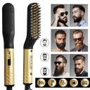 Peine eléctrico caliente para cabello y barba para hombres, plancha de iones negativos de 25 W, cepillo para cabello húmedo y seco, peinado rápido, enchufe de la UE. 1