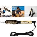 Peine eléctrico caliente para cabello y barba para hombres, plancha de iones negativos de 25 W, cepillo para cabello húmedo y seco, peinado 4