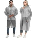 Pelerină lungă cu glugă închidere cu capse ușoară transparentă unisex protecție împotriva ploii utilizare zilnică utilizare în aer liber 4