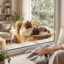Peliculă transparentă pentru pisici pe fereastră lățime 49 cm Capacitate 20 kg Suporturi mari Vas de observație pe sticlă Leagăn pentru pisică 4
