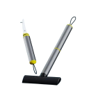 Pelle à neige d'hiver et grattoir à glace 28 cm construction métallique pliable grise et noire outil compact pour voiture 2