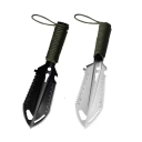 Pelle de survie multifonction 6 en 1 en acier à outils Couteau Scie Pointe de lance Clé Allen Règle Extracteur de clous Outil tactique 1