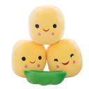 Peluche de guisante para niños, 25 cm, almohada con 3 guisantes en una vaina, lindo guisante de peluche, decoración de habitación, juguete de peluche para niños 2