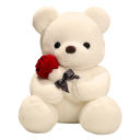 Peluche osito de peluche con rosa 23 cm Bonito regalo Oso de peluche de amor Regalo de San Valentín Decoración Oso de peluche con flor 1