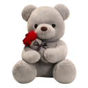 Peluche osito de peluche con rosa 23 cm Bonito regalo Oso de peluche de amor Regalo de San Valentín Decoración Oso de peluche con flor 2