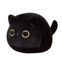 Peluche redondo de gato negro de 15 cm, linda mascota para niños, decoración de mesa, regalo para amantes de los gatos, juguete para abrazar 1