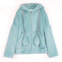 Pelzige Damenjacke mit Ohren P1740 3