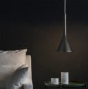 Pendant light modern cone shade cool light height 36 cm diameter 15 cm cable 150 cm metal LED bulb E27 9