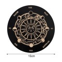 Pendeltavla i trä 15 cm Esoterisk platta med symbol för solen och månens faser Verktyg för pendelarbete 2