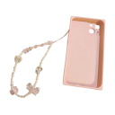 Pendent cu mărgele pentru telefon Mărgele roz și transparente Ursuleț fundiță floare inimă Accesoriu de modă pentru telefon Curea decorativă pentru telefon mobil 2