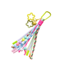 Pendente colorato per telefono con moschettone Corda decorativa per mobile chiavi borsa Pendente alla moda con frange e perline 4